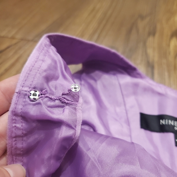 Nine West Purple Dress Mini Fit Flare Lavender Pockets Cotton Preppy Pastel 10 - Picture 6 of 9